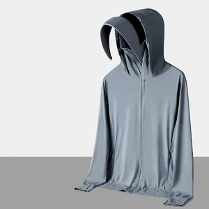 Ropa de protección solar con capucha transpirable de secado rápido ropa de protección solar Anti Uv chaqueta de piel abrigo Casual