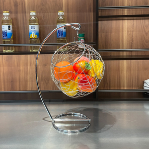 Metal <strong>Wire</strong> Table Decoration Countertop Stand <strong>Hanging</strong> Swing Bowl Holder Vegetables Fruit <strong>Basket</strong> for Suppliers - Product Image 5