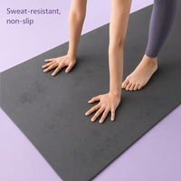 Tapis de sol ergonomique en PU rectangulaire à extrémités ovales, personnalisé, résistant aux rayures, avec support antidérapant pour appui-tête