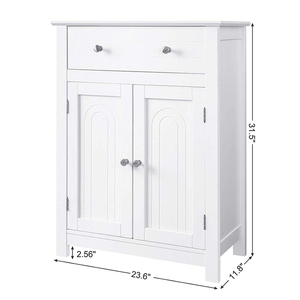 Mobiletto da <span class=keywords><strong>Bagno</strong></span> Autoportante VASAGLE con Cassetto, 60 x 30 x 80 cm, Armadietto Bianco in Legno per Stoccaggio - Product Image 2