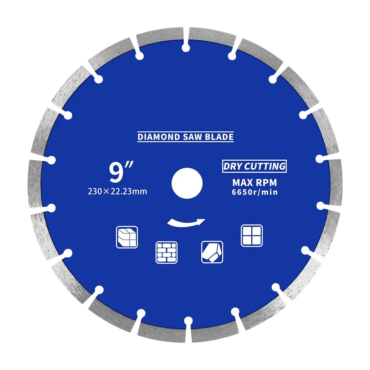 PEX 4.5in(115mm) Lame de scie circulaire diamantée à segment 5/8in Disque de coupe sec et humide Roue Granit Béton Marbre Pierre Maçonnerie 22mm