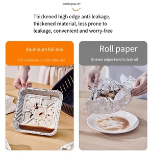एयर फ्रायर विशेष टिन पन्नी ट्रे, स्क्वायर टिन पन्नी, घरेलू उपयोग के लिए डिस्पोजेबल एल्यूमीनियम पन्नी बॉक्स, बेकिंग मोटी टिन पन्नी - Product Image 5
