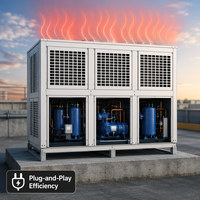 Condenseur à air de type V OEM avec séparateur d'huile, filtre déshydrateur et jauge de niveau pour entrepôt frigorifique commercial extérieur