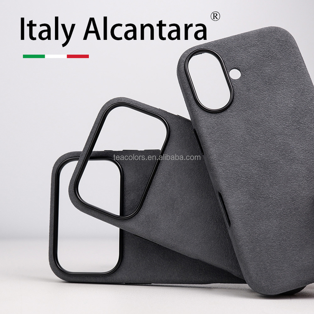 Custom Alcantara Suede Fabric Genuine Leather for iPhone 18 17 16 Pro Max Case Holder Cover Magnet Cell Phone Cases