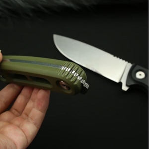 Cuchillo de Bolsillo Táctico Personalizable OEM de Alta Calidad con Hoja Recta de Acero Inoxidable Damasco y Mango G10 DIY - Product Image 4