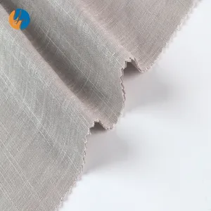 Textile en coton de style uni tissé 70% Viscose 30% lin Viscose lin tissu pour chemises décontractées