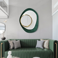 Œuvres d'art contemporaines personnalisées pour hôtels, peintures à l'huile 3D peintes à la main, décorations murales de luxe en métal, miroir, bois