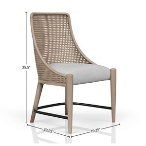 Juego de sillas de host con acabado de color arena DB, madera con respaldo de 2 bastones para granja contemporánea para salas de estar, cafeterías, restaurantes - Product Image 5