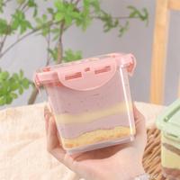 Boîtes à gâteaux en plastique recyclables de 650 ml pour cupcakes, collations, mousse, tiramisu, crème glacée, avec emballage pour cuillère à fruits au lait de soja
