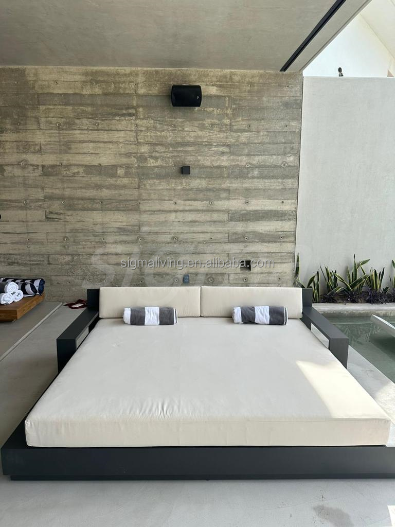 Garden furniture set chaise metal aluminum outdoor lounger sunbed