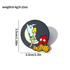 Kreative Cartoon Metall Abzeichen Aschenputtel Little Elf Kürbis Wagen Legierung Emaille Brosche Messing Rucksack Zubehör Pin Gravur - Product Image 6