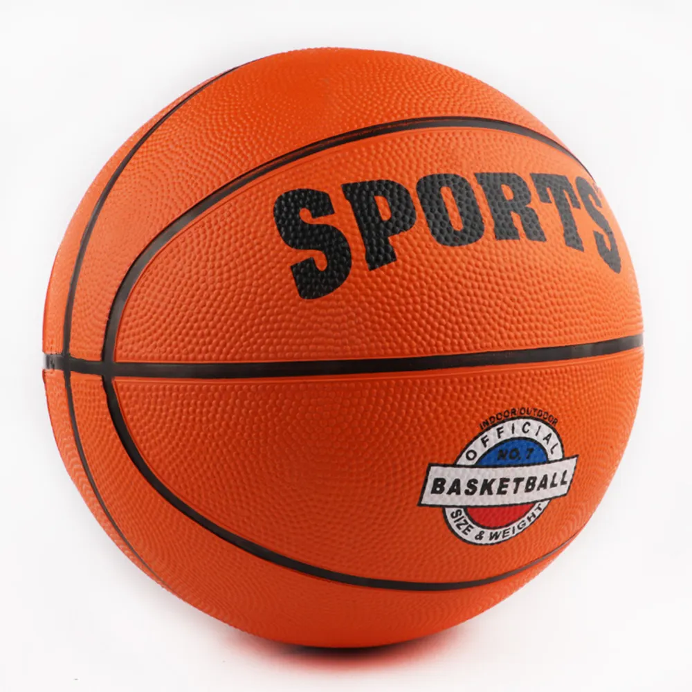Basket-ball en caoutchouc noir blanc recamentable en vrac moins cher en caoutchouc emballé en gros