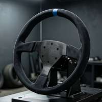 Volant de course en suède rond à 6 trous de 330 mm avec marqueur de position bleu pour simulateur de course PC – Vente en gros