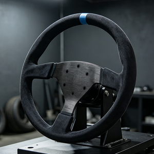 Volante de Carreras Redondo de 330 mm y 6 Agujeros, de Gamuza, con Marcador de Posición Azul, para Simulador de Carreras de <span class=keywords><strong>PC</strong></span>, Venta al Por Mayor - Product Image 1