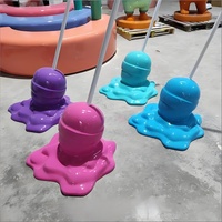 Grande sculpture de bonbon en fibre de verre pour extérieur, statue géante de sucette, décoration personnalisée pour magasin de bonbons, sculpture de dessert en résine pour jardin