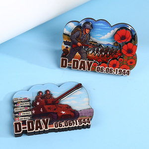 Imanes de nevera de la Campaña de Normandía del Día D de Kang Hui, recuerdos magnéticos 3D de epoxi, decoración coleccionable para refrigerador - Product Image 2