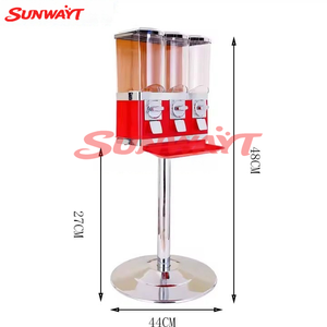 Máquina Expendedora de Dulces Operada con Monedas, Comercial, con Triple Compartimento, Dispensador de Chicles, Máquina Expendedora de Hierro con Soporte - Product Image 5