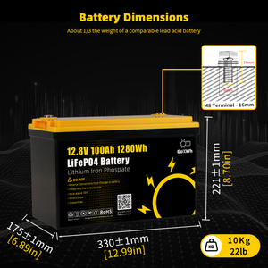 GoKWh Disponibile in USA EU Polonia Batteria LiFePO4 12V 24V 100Ah 200Ah 300Ah 400Ah Pacco Batterie Agli Ioni di Litio LFP per Imbarcazioni Camper Solare - Product Image 3
