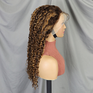 Perruques en cheveux humains à 200 % de densité # Perruques Lace Front P4/30 Water Wave Longues avec Dentelle Transparente 13x4 - Product Image 4