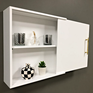 Armoire <span class=keywords><strong>de</strong></span> salle <span class=keywords><strong>de</strong></span> bain personnalisée armoire à pharmacie murale avec couvercle coulissant armoire en bois massif - Product Image 1