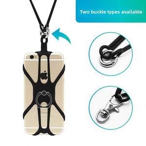 Cordon de téléphone universel réglable en silicone avec porte-cartes et support anneau, sangle élastique pour le cou, cordon de suspension - Product Image 4