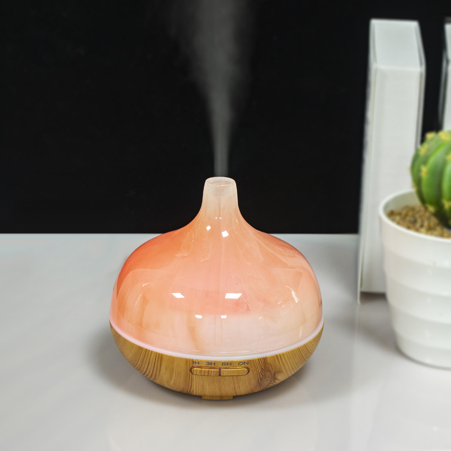 YX-SZ-006 สีฟ้าเขียว - ฐานลายไม้สีเข้ม