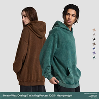 Nouvelle Collection Printemps-Automne – Sweat à Capuche Homme Streetwear Lavé, Coupe Ample, Couleur Unie, Coton Lourd 420g, Manches Longues