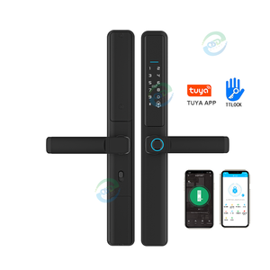 Impermeable Tuya Wifi App Smart DoorLock biométrico <span class=keywords><strong>de</strong></span> seguridad TTlock puerta electrónica Digital deslizante manija <span class=keywords><strong>de</strong></span> vidrio <span class=keywords><strong>cerradura</strong></span> inteligente - Product Image 1