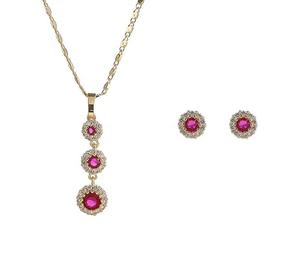 Bijoux architecturaux en gros – Ensemble de bijoux plaqué or 18 carats tendance : collier et boucles d'oreilles géométriques en alliage de cuivre de qualité supérieure - Product Image 3