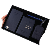 ISStapromo coffret cadeau d'affaires personnalisé en cuir PU étiquette de bagage sac de passeport cahier stylo en métal pour les événements d'entreprise du Nouvel An chinois
