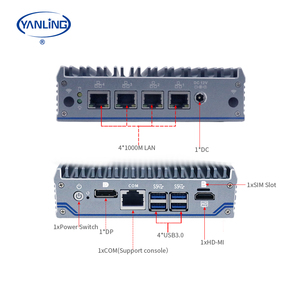 Casing aluminium HTPC Cina AMI UEFI BIOS Nano-N1041 J4125 prosesor Quad Core empat LAN Sever mendukung kondisi baru untuk komputer - Product Image 5