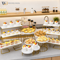 Support de présentation de desserts en céramique de luxe, style minimaliste, rond/rectangulaire, plateau à gâteau, décoration de fête de mariage, décoration de goûter