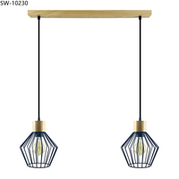 Support de lampe suspendue en bois, style rustique traditionnel pour restaurant, lampe suspendue en métal, éclairage LED décoratif