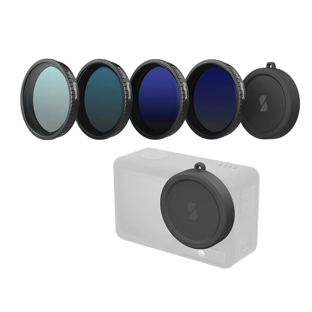 For DJI Osmo Action 5 Pro Standard Filter Kit 4 ND Filters & 1 Snap-on Design Lens Cover Action 5 & Action 4