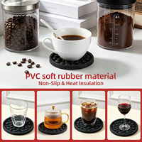 Sous-verre en PVC souple écologique personnalisé avec motif en relief de grains de café, tapis de protection de table multifonctionnel pour tamper à expresso