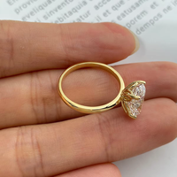 Bague solitaire en diamant de laboratoire taille ovale en or massif 18 carats pour femme, idéale pour fiançailles, mariage et anniversaire - Vente en gros