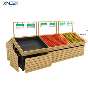 Xinde đa chức năng di chuyển siêu thị kệ đôi bên Gondola Kệ di động trái cây và rau nhựa hiển thị giá - Product Image 6