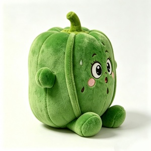 Peluche Personalizado de Pimiento Verde, Adorable Almohada de Peluche de Pimiento, Suave Peluche Redondo de Vegetal - Product Image 3