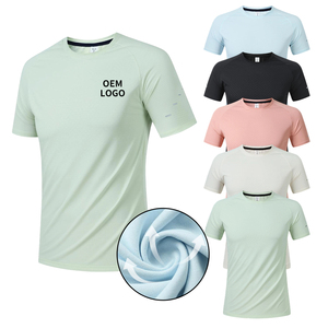 T-shirts de sport OEM pour hommes, coupe ajustée, pour la course et la musculation, décontractés et élastiques - Product Image 1