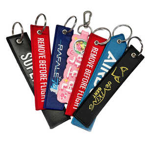 Porte-clés brodé de vol avec logo personnalisé Porte-clés tissé avec logo Supprimer le vol avant le vol - Product Image 1