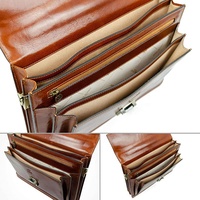 Personnalisé Vintage Hommes Grande Capacité Véritable Couche Supérieure En Cuir De Vachette 14 Pouces Sac Pour Ordinateur Portable Porte-Documents Bas quantité minimale de commande