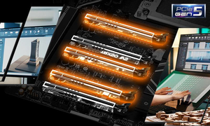 เมนบอร์ด TRX50 AERO D AI Era HEDT สำหรับการสร้างสรรค์เนื้อหา AMD Ryzen Threadripper 7000 ซีรีส์ DDR5 SATA 6Gb/s - Product Image 5