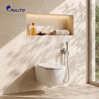 Kit de douche WC mural robuste en laiton avec douchette shattaf à poignée unique pour l'hygiène personnelle à domicile