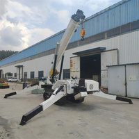 Mini-grue araignée de 1 tonne, grue sur chenilles alimentée par batterie, châssis extra-fin, passe par les portes standard et les ascenseurs pour passagers