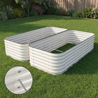 Kit de jardinière surélevée elliptique en acier galvanisé de qualité supérieure, bac à plantes d'extérieur pour légumes, fleurs, herbes, modèle GB-23