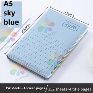 Desain kustom Harga bagus ukuran A5 PU Hardcover Agenda sekolah <span class=keywords><strong>Notebook</strong></span> 100 lembar bergaris garis perencana buku harian untuk kantor - Product Image 6