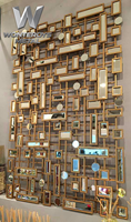 Paravent décoratif artistique moderne en acier inoxydable de luxe personnalisé, multifonctionnel pour la maison, le bureau, l'hôtel