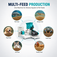 Machine à granulés multifonctionnelle 40-60 kg/h 380V pour l'alimentation des poissons, crevettes, chiens, chats et volailles, extrudeuse d'aliments pour petites entreprises