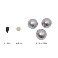 Ensemble de jeu de boules de pétanque en fer gravé, réfléchissant, unique et élégant, pour activités de plein air, 3 pièces/ensemble