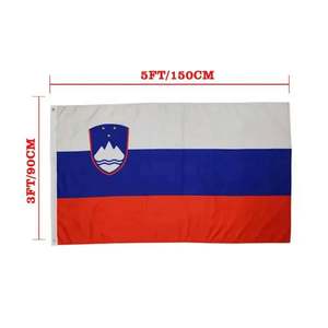 Fabricant de drapeaux, vente en gros, drapeaux personnalisés de la Slovénie, 3x5 pieds, 90x150 cm, bannière en polyester, logo personnalisé, utilisation promotionnelle - Product Image 2